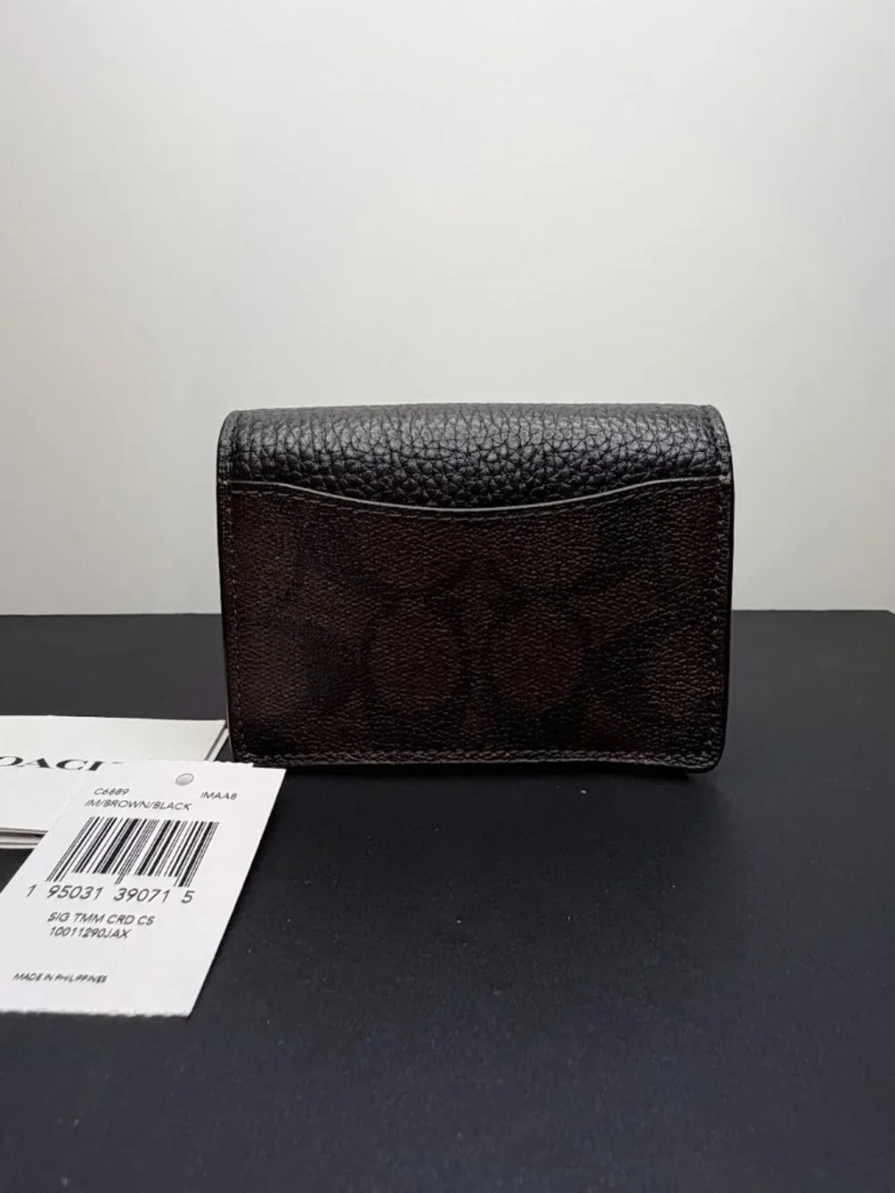 COACH Wyn Business Card Case Wallet Signature Canvas